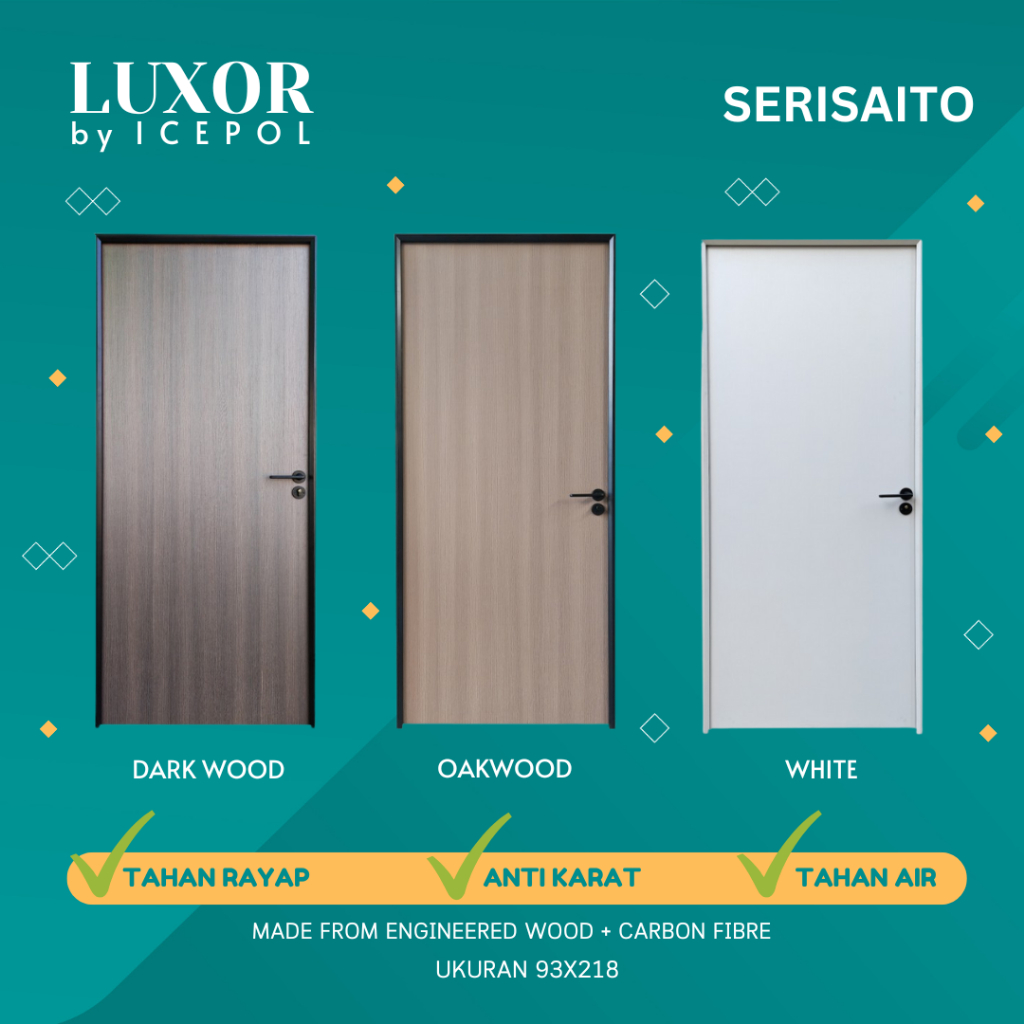 Pintu Kamar Tidur Kayu Luxor / Pintu Carbon Fibre / Engineered Wood Door