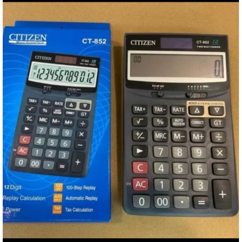 

KALKULATOR CITIZEN CT 852 - 12 DIGIT - TAX CALCULATION - REPLAY - 2 POWER