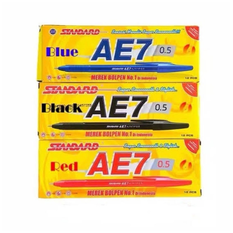 

pulpen/ballpoint standard A37 isi 12pcs merah biru hitam