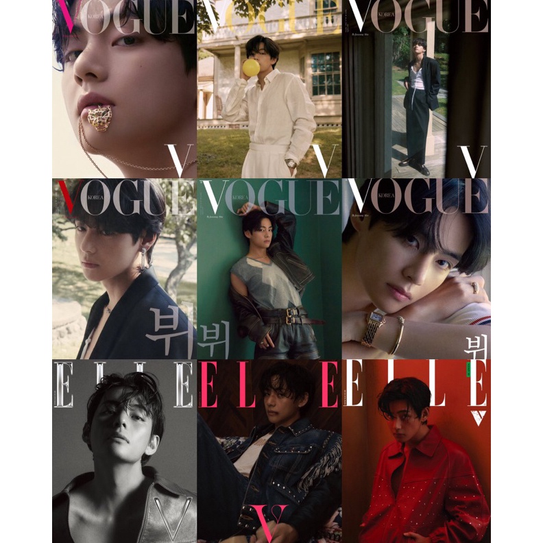 KODE B55O SELECT COVER VOGUE  ELLE TAEHYUNG COVER V ELLE MAJALAH KOREA BTS V COVER APRIL ISSUE KOREA