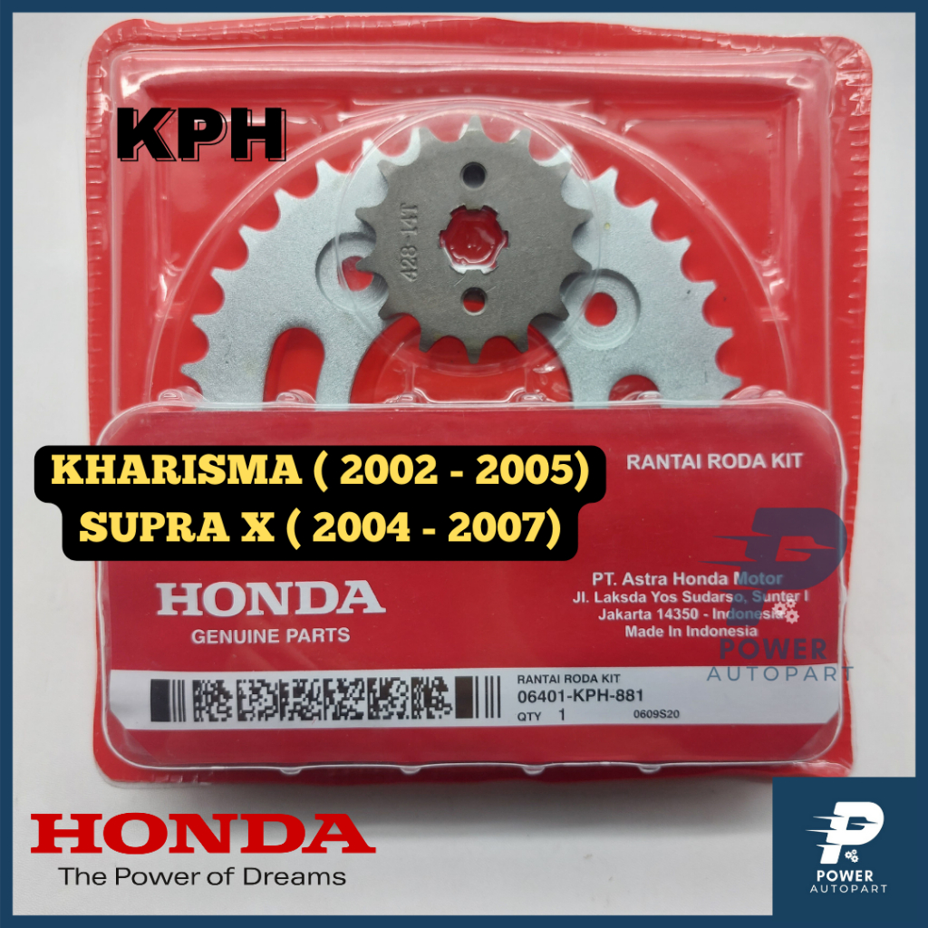( GARANSI ) Gear Set + Rantai Ukuran 14T, 35T KARISMA, SUPRA X - KPH