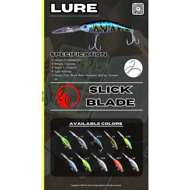 Lure SOTELO SLICK BLADE 75 (7.5cm / 12gr / Depth 3m-5m) FLOATING
