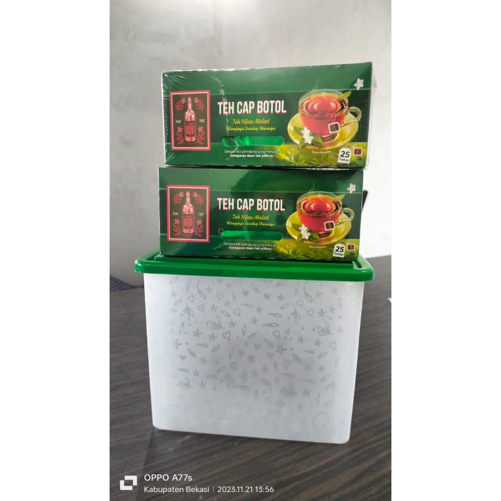 

paket 2 kotak teh cap botol hijau celup aroma melati (isi 25) free box