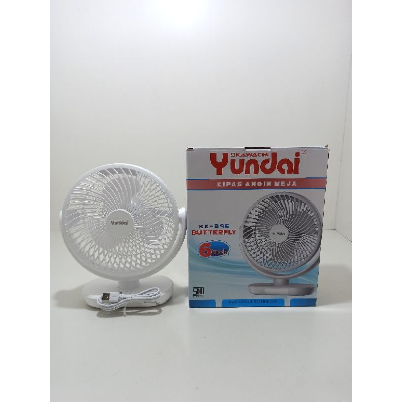 KAWACHI YUNDAI KIPAS ANGIN PORTABEL BUTTERFLY KIPAS ANGIN AC/DC KIPAS MEJA 6 INCH SERBAGUNA