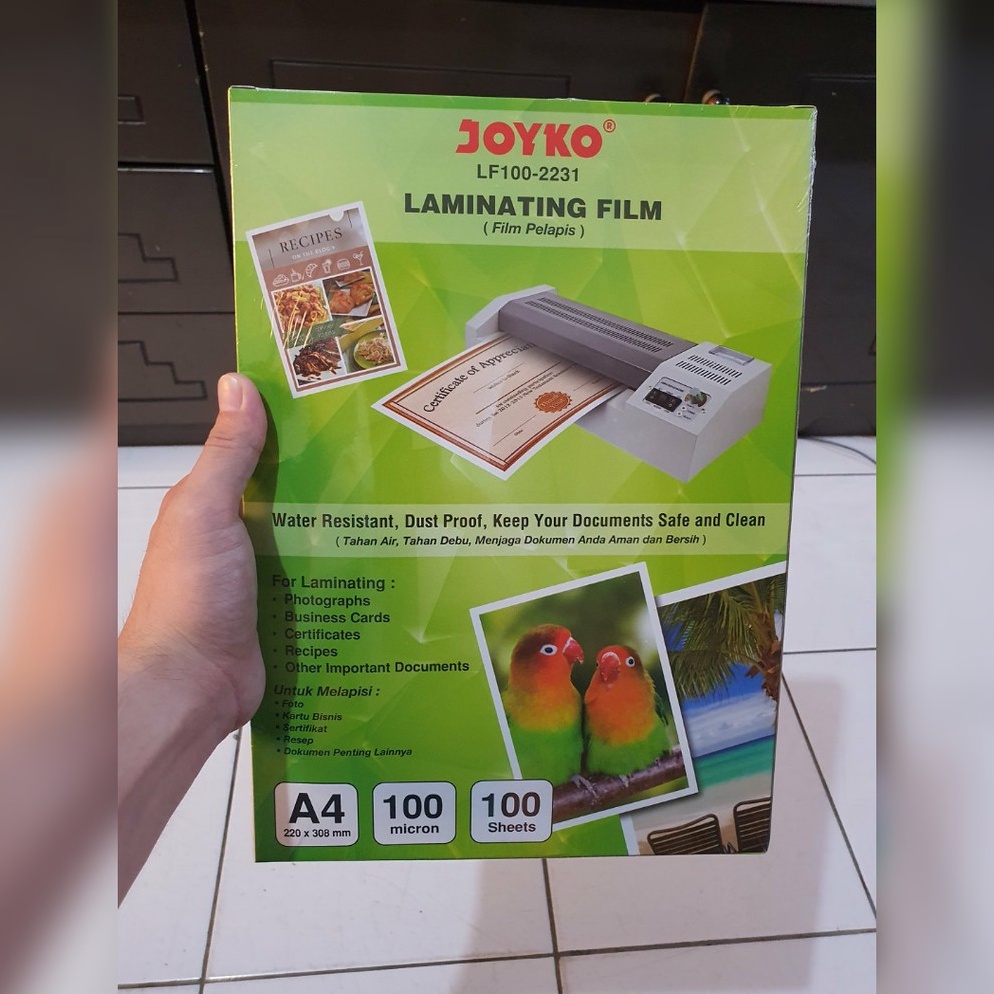 

KODE W97K plastik laminating A4 joyko laminasi panas hot 1 micron