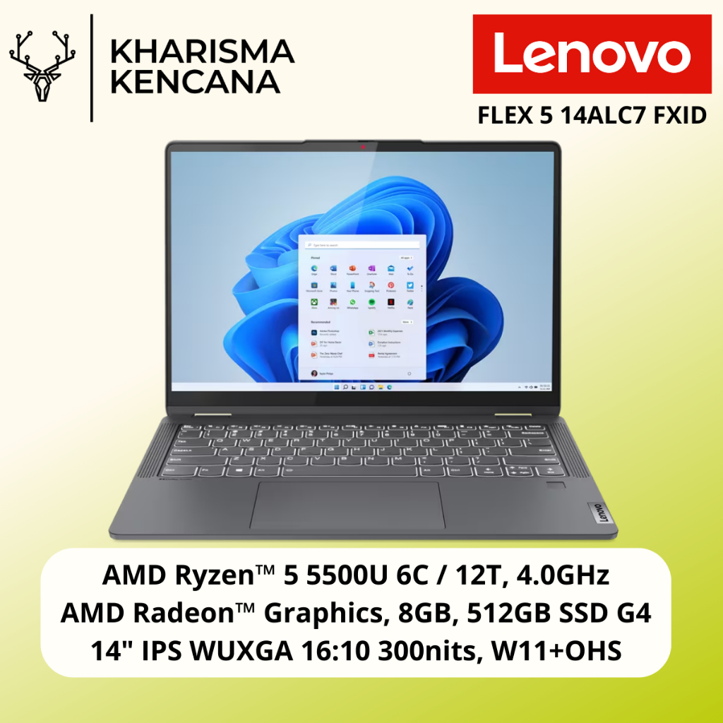 LENOVO IDEAPAD Flex 5 FXID HNID RYZEN 5-5500U 8GB 512SSD 14" WUXGA IPS W11+OHS