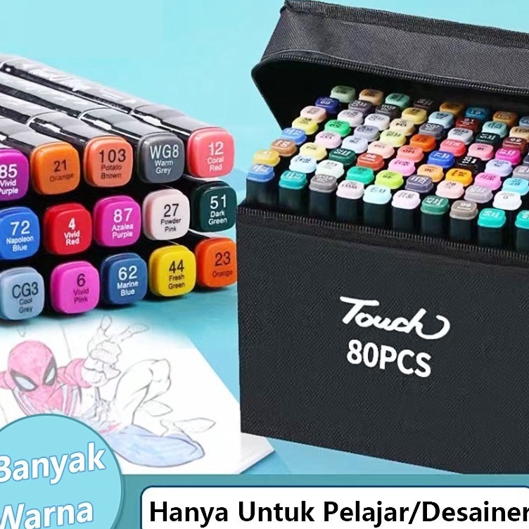 

KODE J5U Spidol berbahan dasar minyak ujung ganda untuk lukisan anakanak pena cat air 248 warna set pensil cat air lengkap