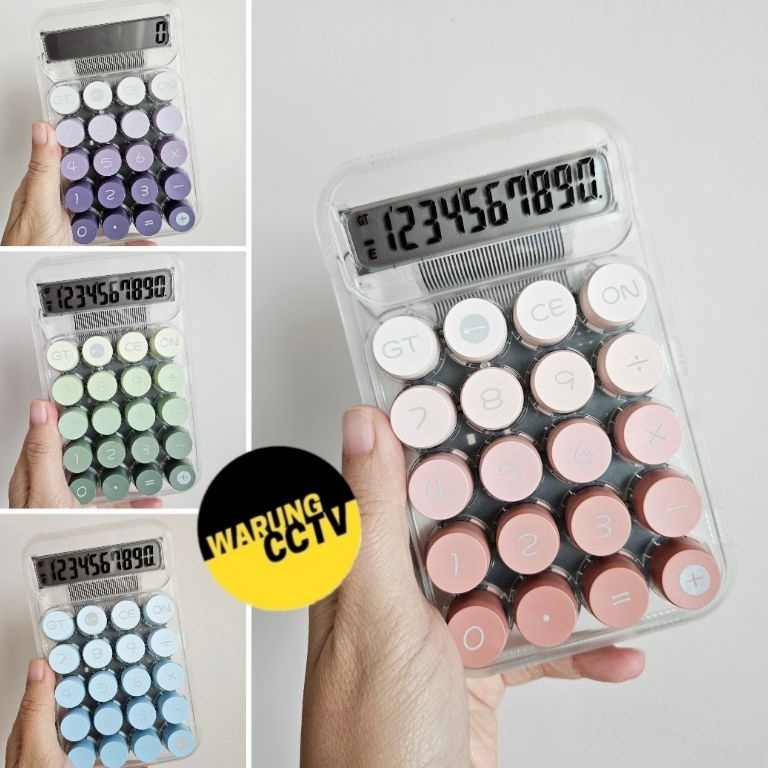 

KODE W63O KALKULATOR KC819 TRANSPARAN BENING 1 digit ungu LILAC hijau SAGE pink PASTEL biru SKYBLUE KINCIZEN