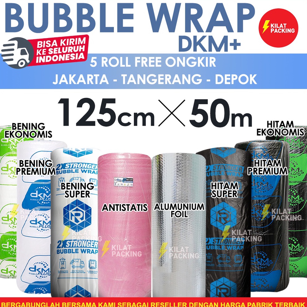 

KODE T1Z PLASTIK BUBBLE WRAP 125CM X 5M BUBBLE WRAP DKM PLUS KUALITAS PREMIUM TERMURAH GROSIR