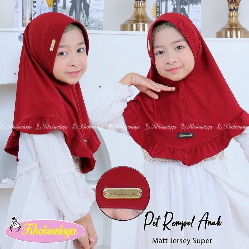 Hijab Instan Pet Rempel Anak Jilbab jersey Murah Kerudung Anak Viral