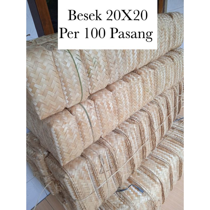 GROSIR BESEK 20X20 100PASANG = 200PCS BESEK BAMBU BESEK BERKAT ANYAMAN BAMBU SERBAGUNA BESEK SOUVENI