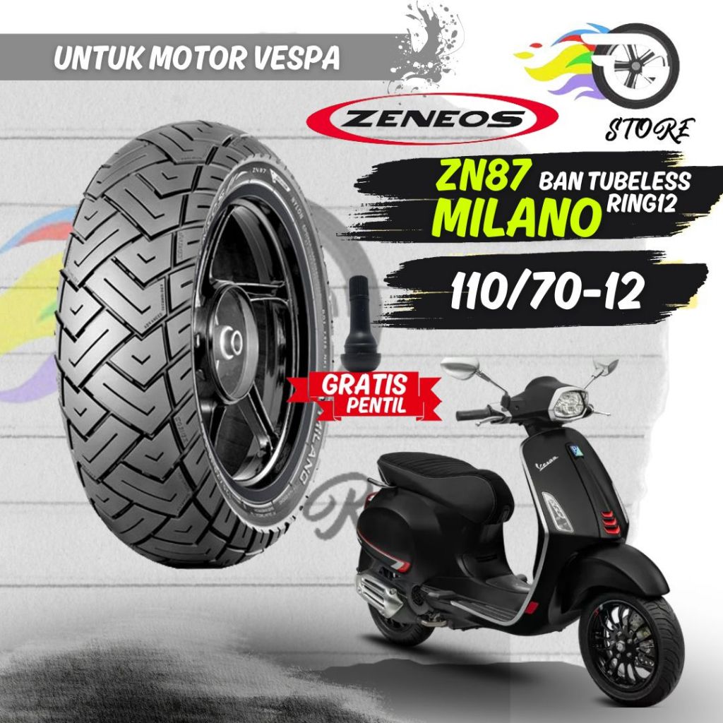 RB1 Ban Motor Vespa Matic Piagio Zeneos Milano ZN87 Ring 10 11 12 110/70 120/70 130/70 Tubeless