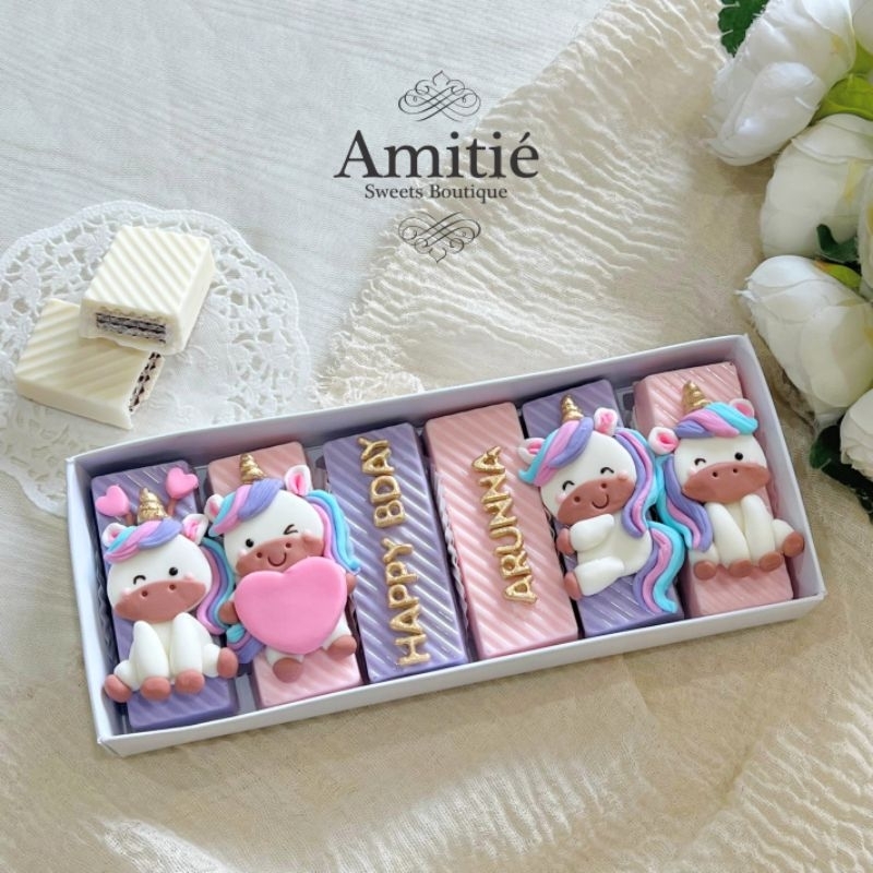 

Coklat Wafer Unicorn - 1 Box isi 6 / Coklat Karakter / Birthday Gift / Hadiah Ulang Tahun