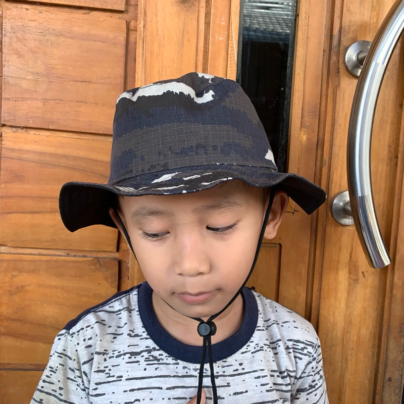 TOPI TENTARA ANAK MODEL RIMBA LORENG TNI AL / TOPI TENTARA ARMY KIDS UNISEX OUTDOOR