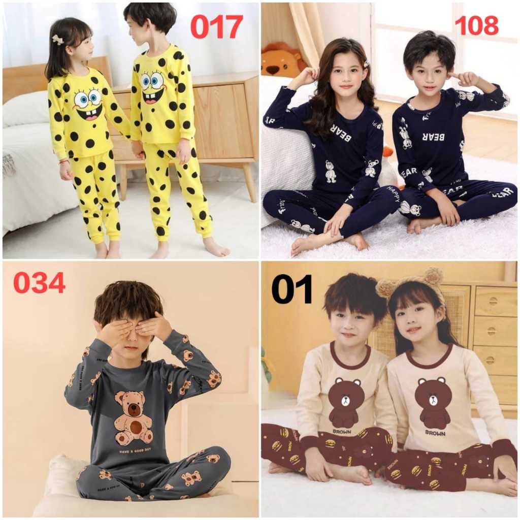 bestfashions_ 27 - BAJU TIDUR SETELAN ANAK - ANAK untuk UMUR 1 - 10 tahun