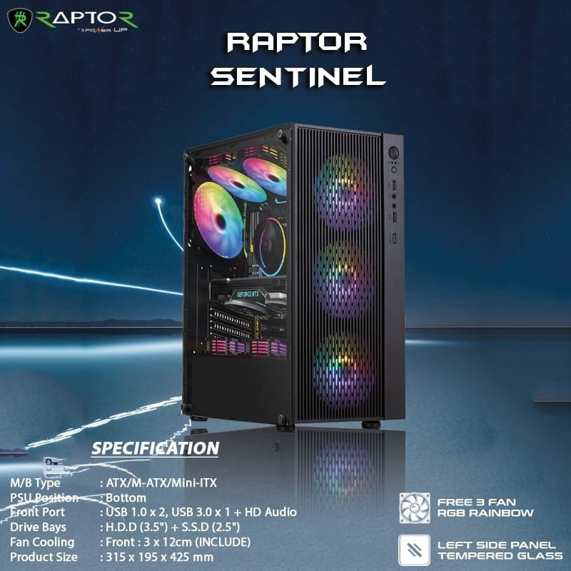 Casing PC Raptor Sentinel / Raptor / GFX / AIR FLOW Y