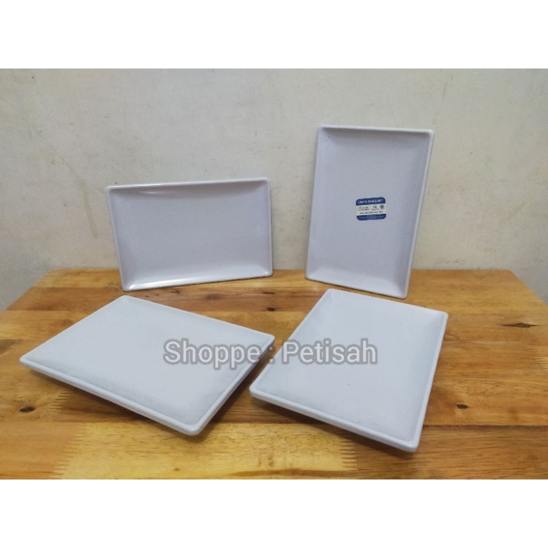 Piring Oriental Onyx 1485 Putih / Piring Petak Melamin 8,5inci / Pering Tempura / Piring Sushi / Pir
