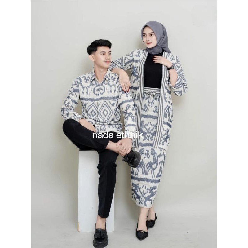 NADA ETHNIC - BAJU TENUN COUPLE MADAM WHITE NTT - DRESS KONDANGAN PASANGAN BAJU LEBARAN