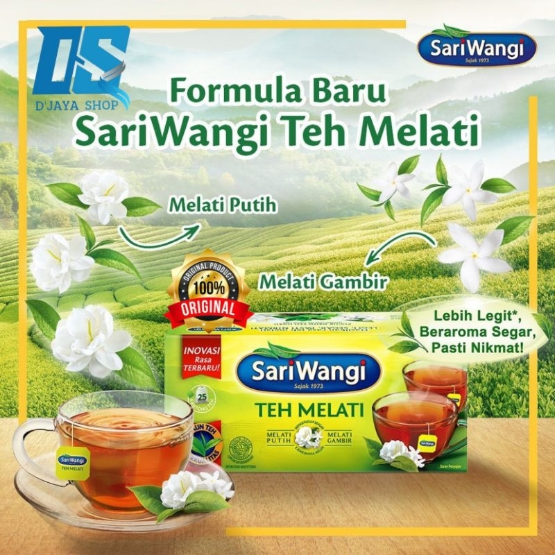

SARIWANGI TEH MELATI / TEH JASMINE 1 BOX 25 KANTONG TEH