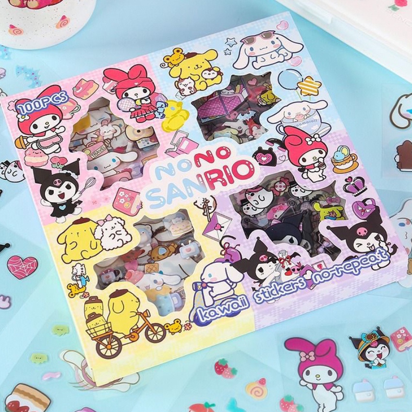 

Grab It Fast 1 Lembar Sticker Sanrio Waterproof Stiker Momo Mixue Barbie Botol Minum Tumblr Viral