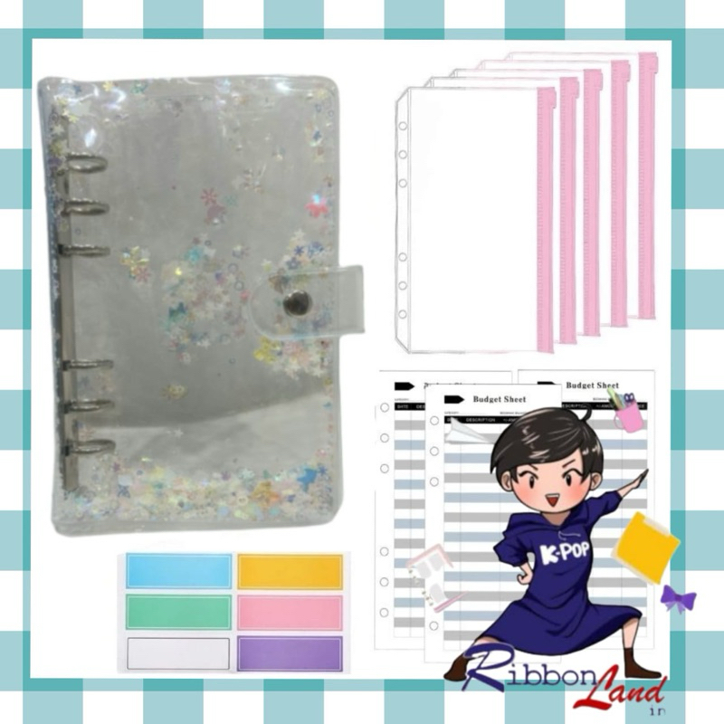 

Set Nabung Binder A6 Sequin Snow Twinkle Glow In The Dark Paketan Murah