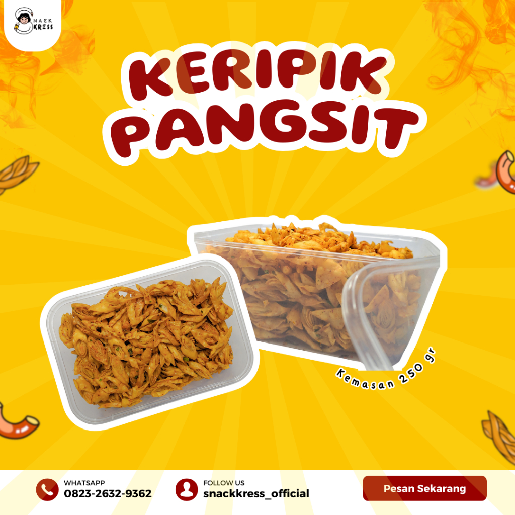 

Keripik pangsit pedas 250 gr