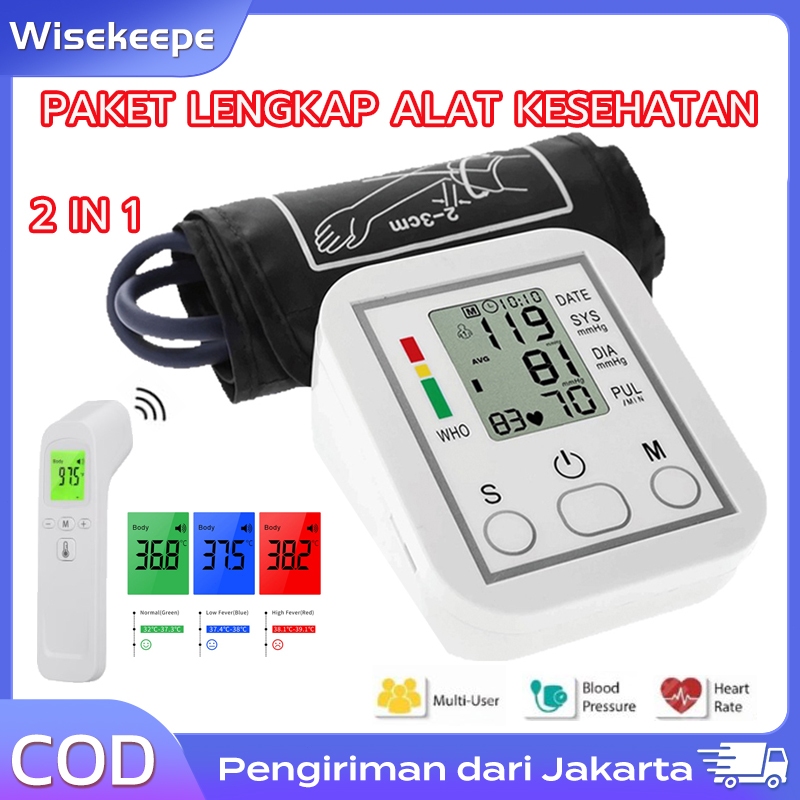 Paket Lengkap Alat Kesehatan 2 in 1 Tensimeter Tensimeter Digital Alat Cek Pengukur Tekanan Tensi Da