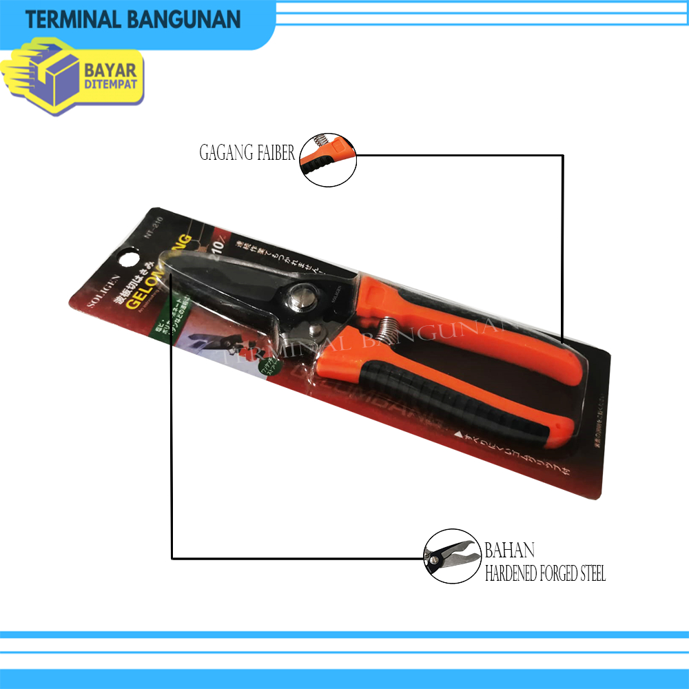 Gunting Seng Gelombang Soligen Gunting Seng Serbaguna NT210