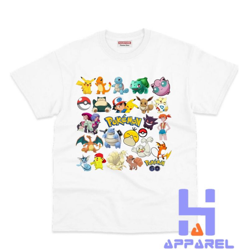BAJU ANAK KAOS ANAK POKEMON PIKACHU GENGAR CHARIZARD