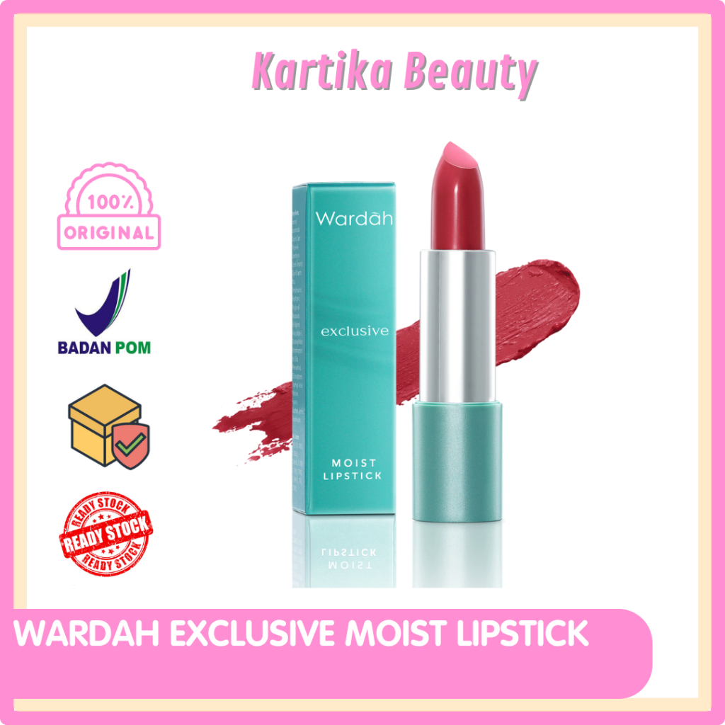 WARDAH EXCLUSIVE MOIST LIPSTICK DENGAN VITAMIN E DAN ALOE VERA LIPSTIK BATANG MELEMBAPKAN BIBIR EKSK
