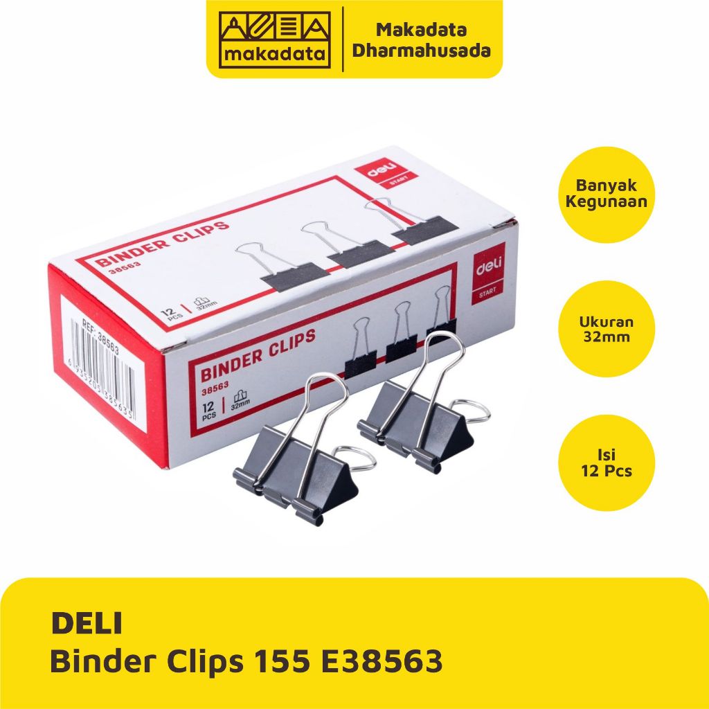 

BINDER CLIPS | KLIP KERTAS DELI 155 E38563 32MM