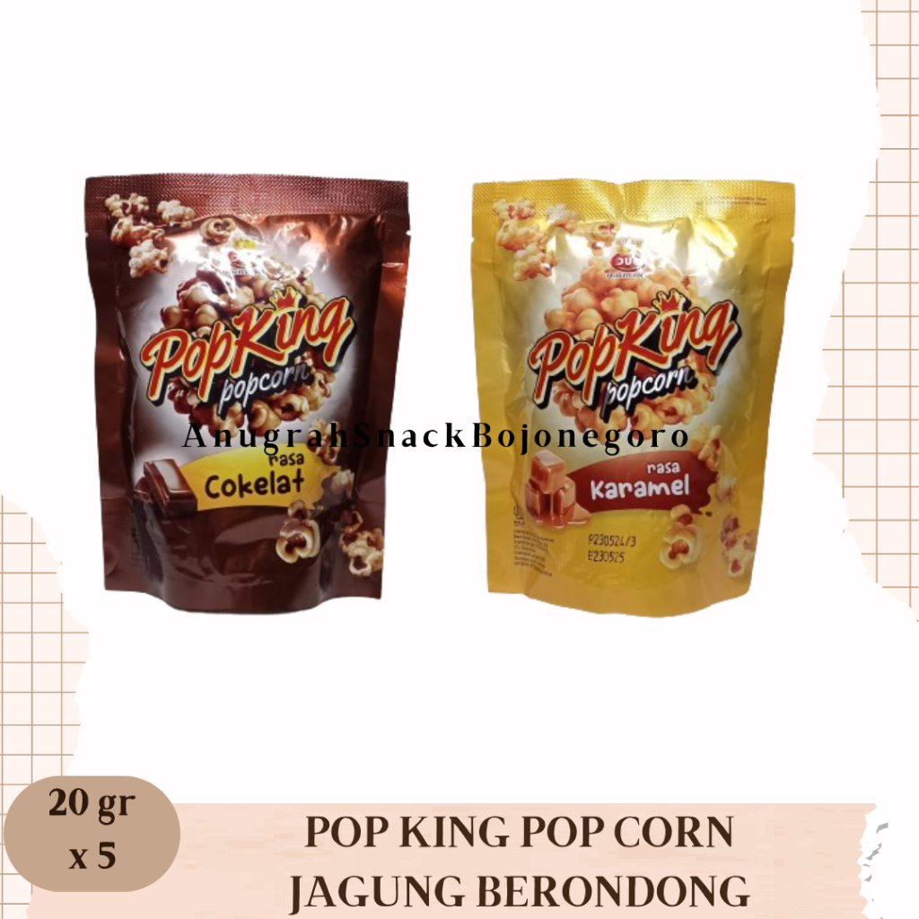 

Pop King Popcorn Jagung Berondong 20gr x 5 (Rasa Cokelat / Karamel)