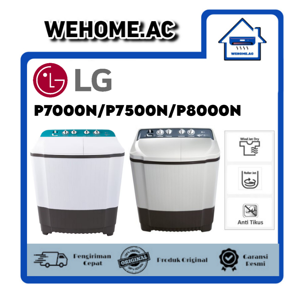 Mesin Cuci LG 2 Tabung P7000N / P7500N / P8000N Mesin Cuci 2 Tabung LG 7Kg / 8Kg / 9Kg Mesin Cuci LG