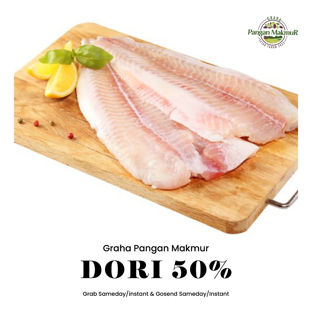 

( Bisa Pakai instan ) DORI 50% 1KG Ikan Fillet Lokal - Frozen Segar Kualitas Super