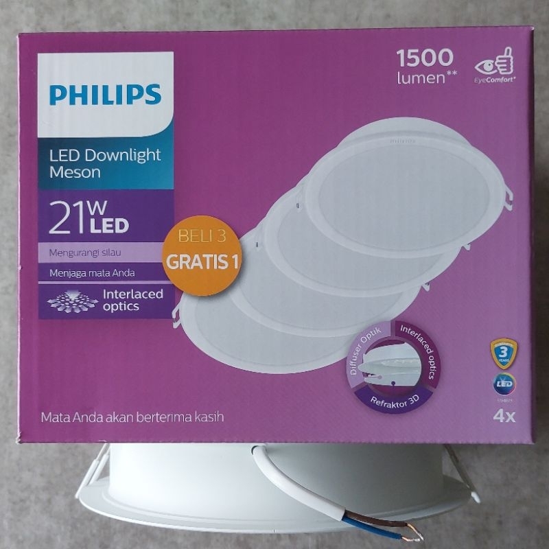 Lampu Downlight LED PHILIPS Meson Pack Isi 4 Cahaya Putih 21 Watt 7 Inch