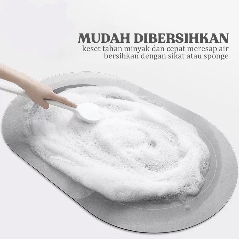 KESET KAKI SERAP AIR ANTI SLIP DIATOMITE KESET LANTAI KAMARMANDI DAPUR