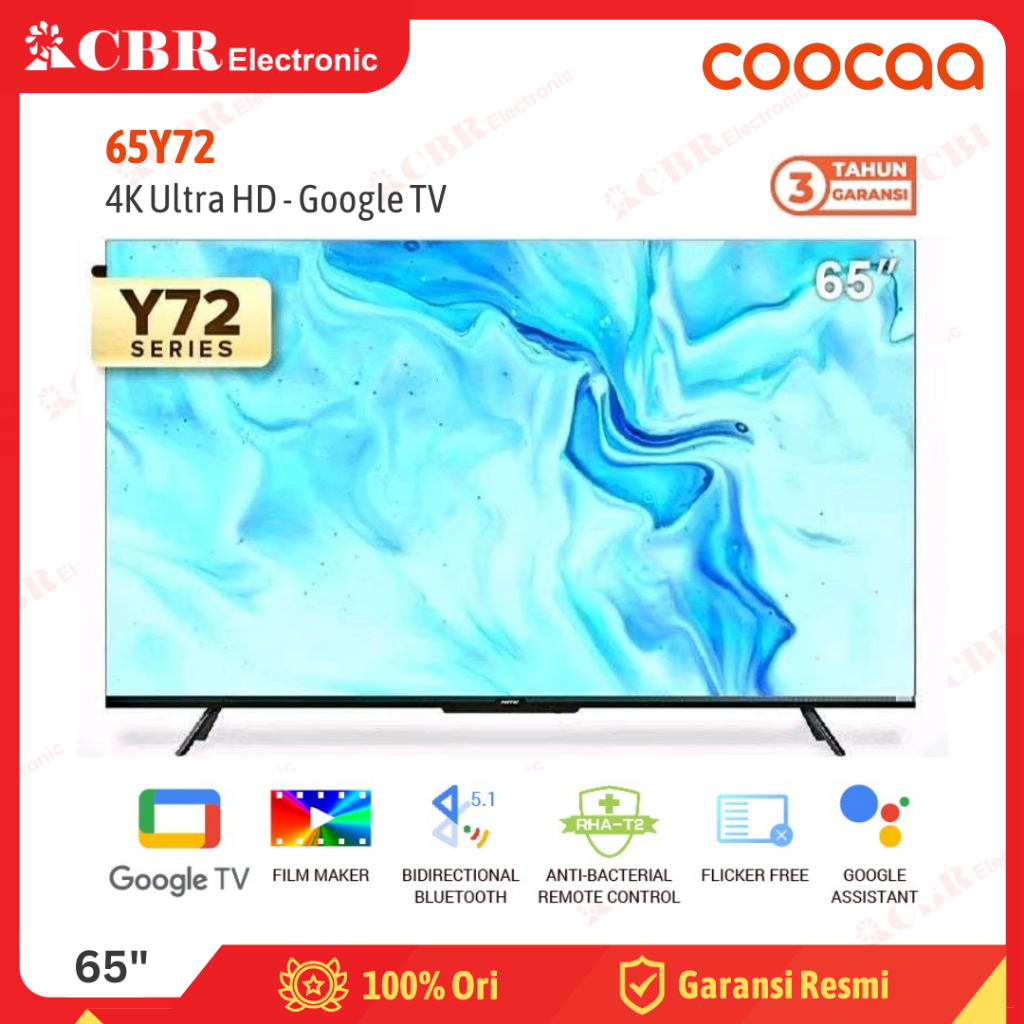TV Coocaa 65 Inch LED 65Y72 (4K UHD - Google TV)