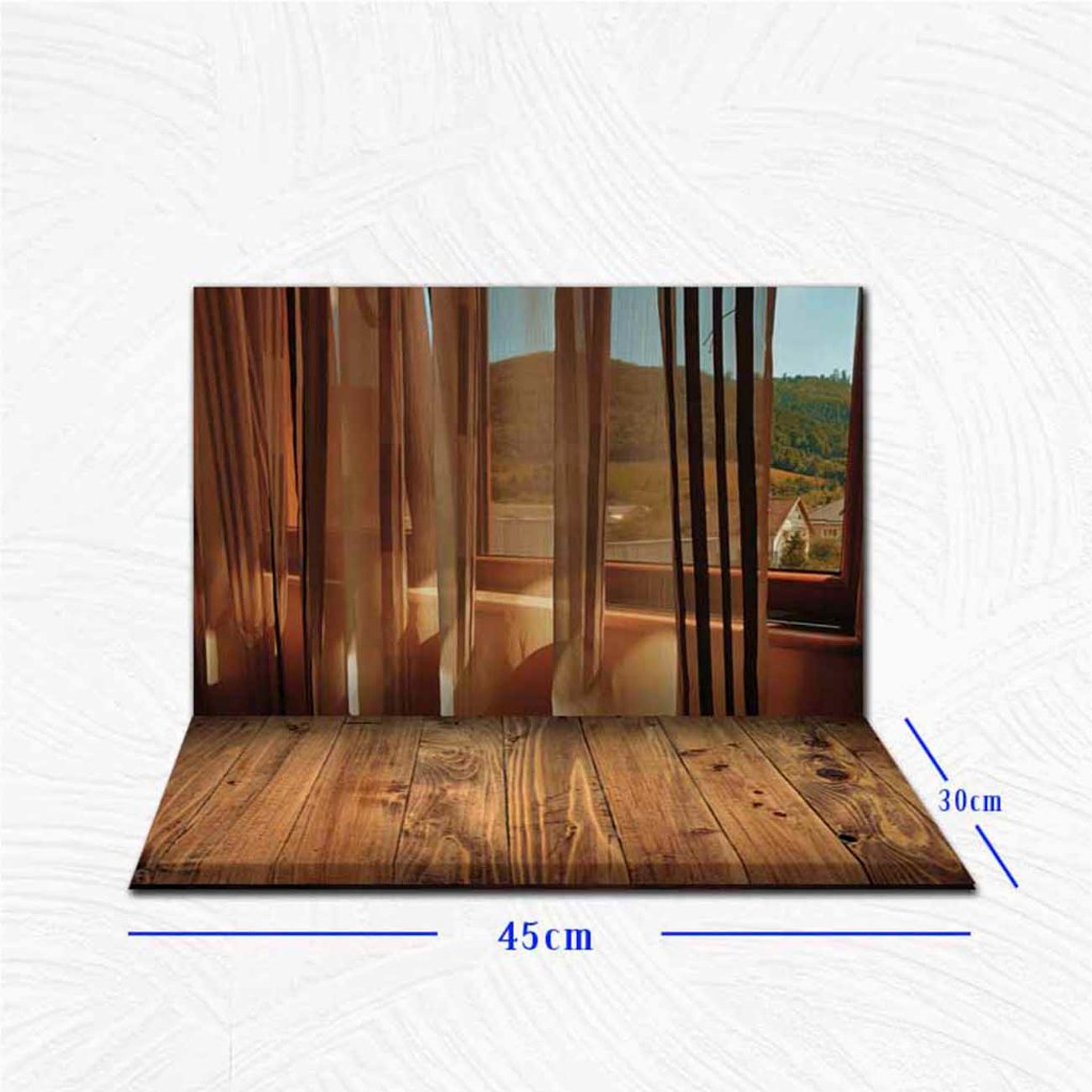 Alas Foto Background Produk - Desain Jendela / tirai