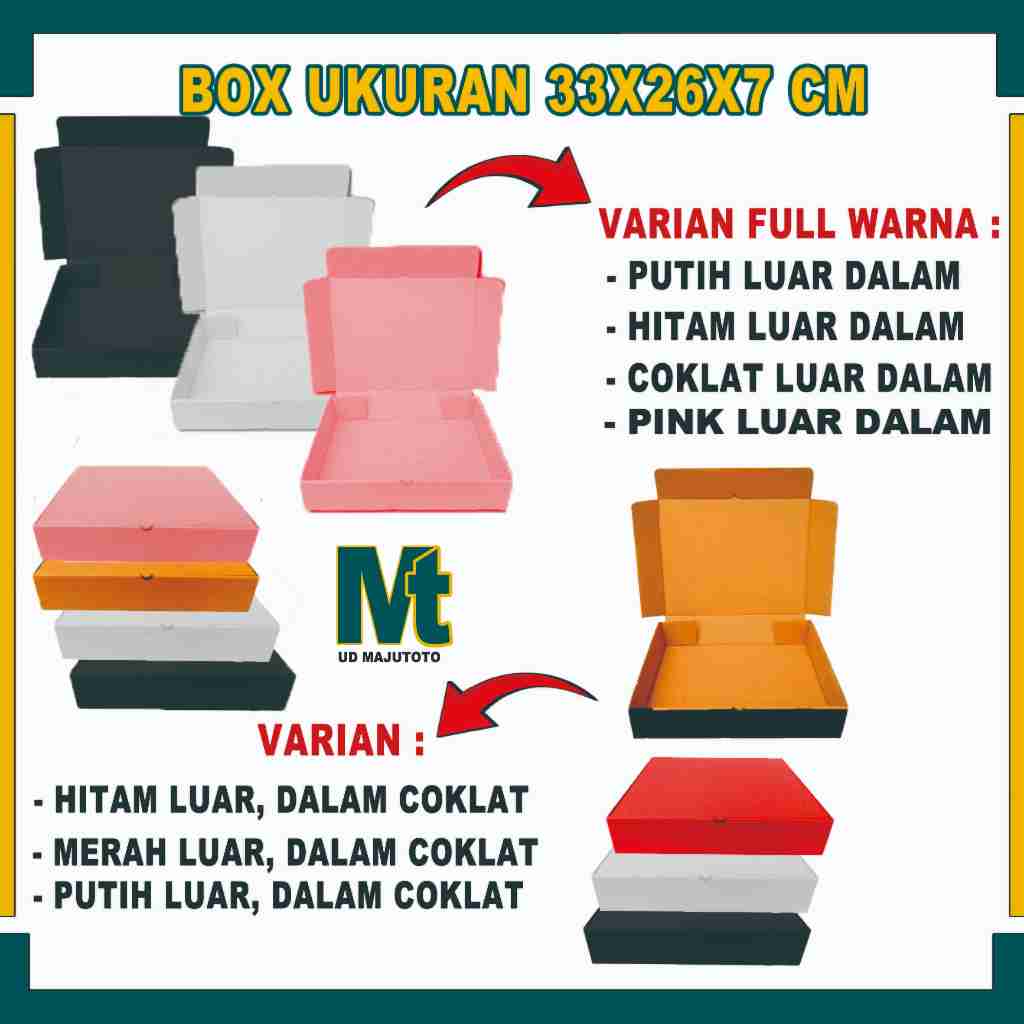 

Box 33x26x7 Cm / Box Lipat Depan / Box Kardus Polos / Box Hampers