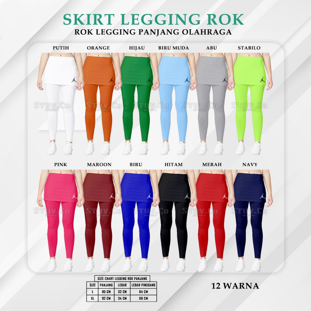 LEGGING PANJANG ROK CELANA OLAHRAGA Rok Legging Wanita Legging Rok Panjang Olahraga Indoor Outdoor
