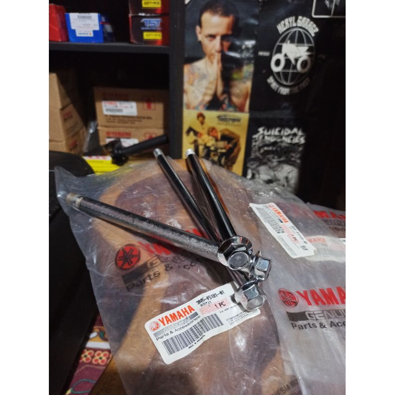 AS RODA ARM SET DEPAN BELAKANG ORIGINAL YAMAHA RX KING RXS RXK YT115 FINISHING CHROME