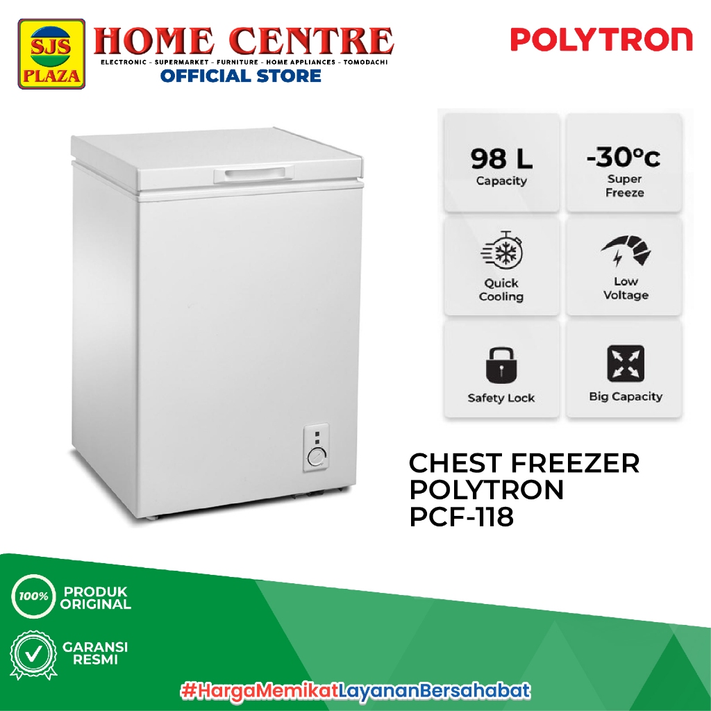 POLYTRON Chest Freezer 100 Liter PCF 118