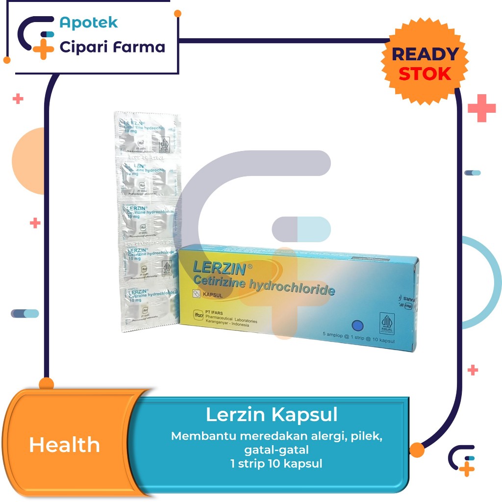 Lerzin Kapsul Obat Pereda Biduran Gatal Alergi Pilek 1 Strip