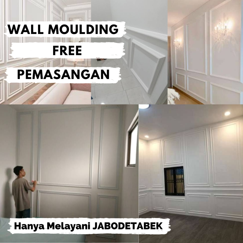 FREE PEMASANGAN Lis List Wall Moulding Molding Gypsum Gipsum Motif Polos Plafon ornamen dekorasi unt