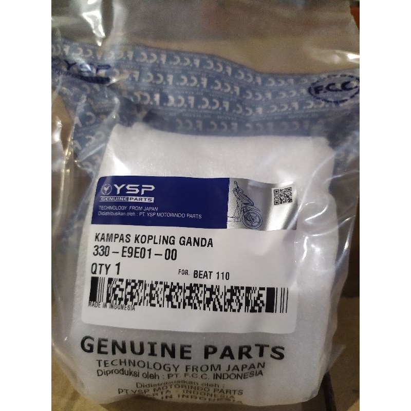 kampas kopling ganda BEAT 110 Asli Original 100%Ori  merek F.C.C