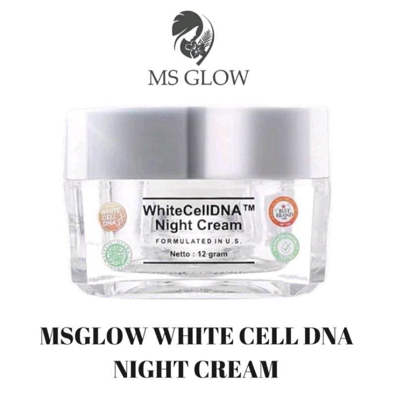 Ms glow White cell dna night cream krim malam