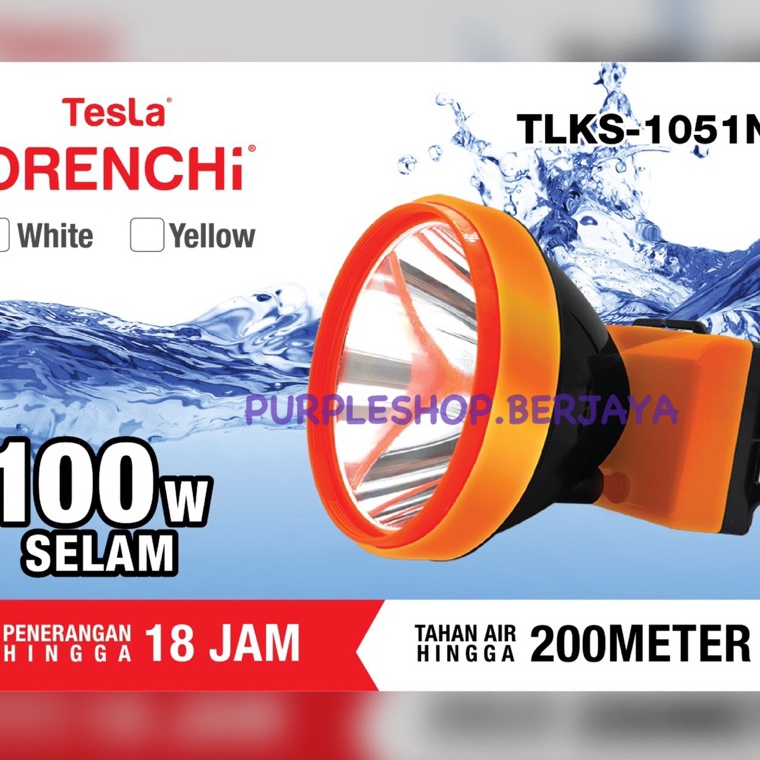 ORIGINAL TESLA Senter Kepala Tesla Cas Menyelam 1Watt tahan air hingga 2meter TLKS 151N o X8B6