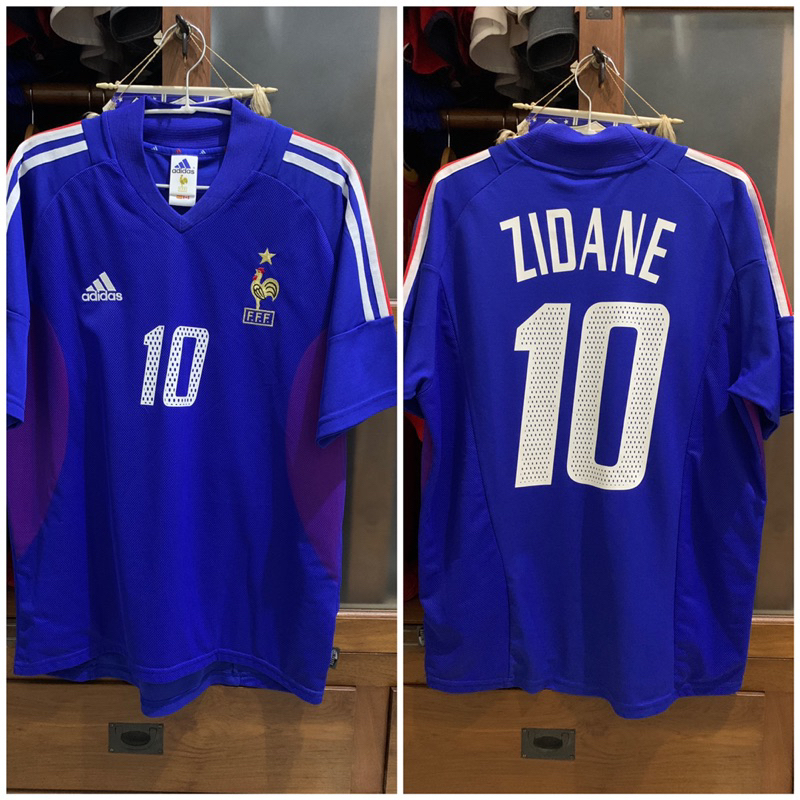 Jersey Baju Bola France Perancis Home 2002 ZIDANE Original Vintage Size M