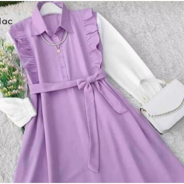 Ameena Tunik Kombinasi Kekinian/Tunik Crinkle Airflow Terbaru/Tunik Cantik Trendy/Tunik Wanita Jumbo