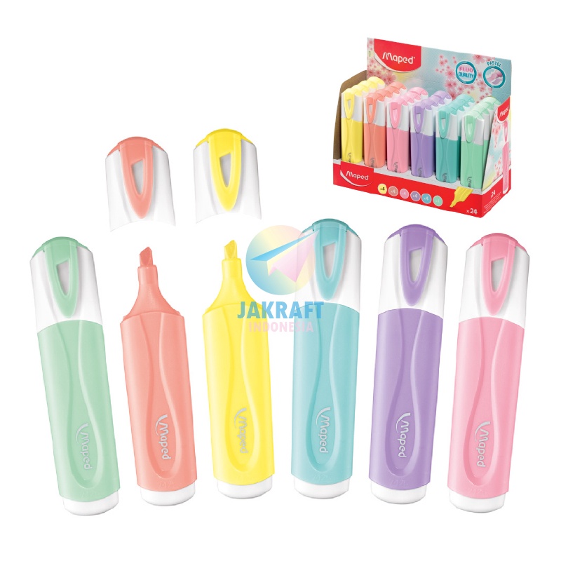 

PRODUK UNGGULAN 1 Pcs Highlighter Pastel MAPED FluoPeps Chisel Style 15 mm Fluo Peps Warna Lengkap